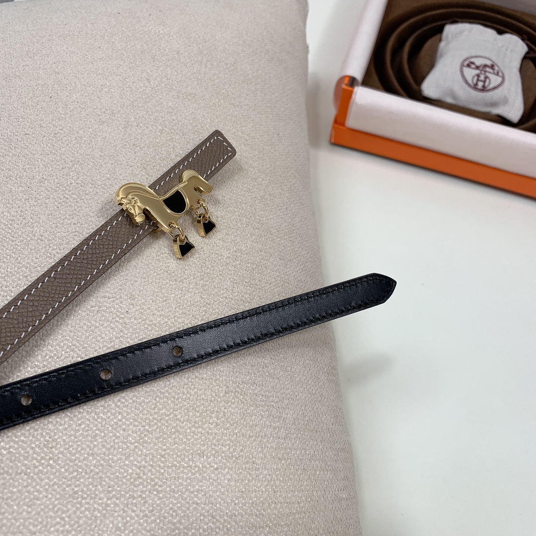 Hermès Female Basic Belt Cow Leather Black 13mm