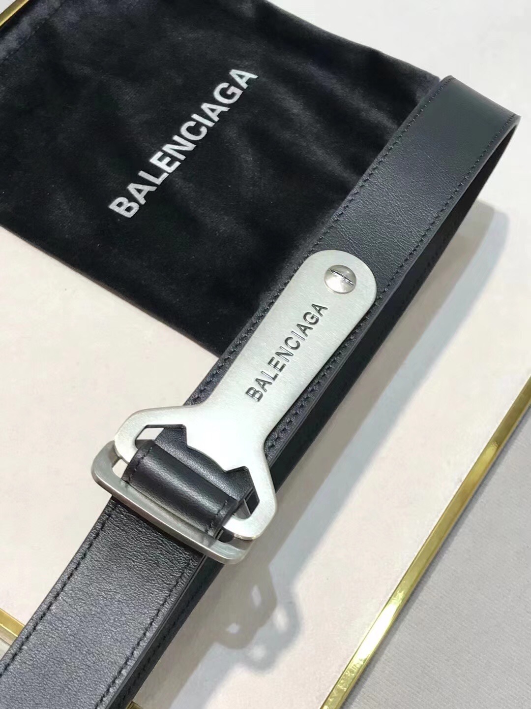 Balenciaga Female Basic Belt Black 30mm-l