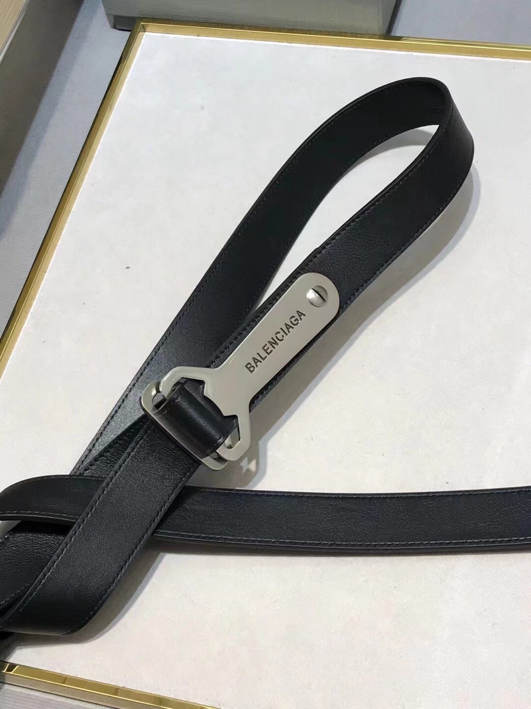 Balenciaga Female Basic Belt Black 30mm-l
