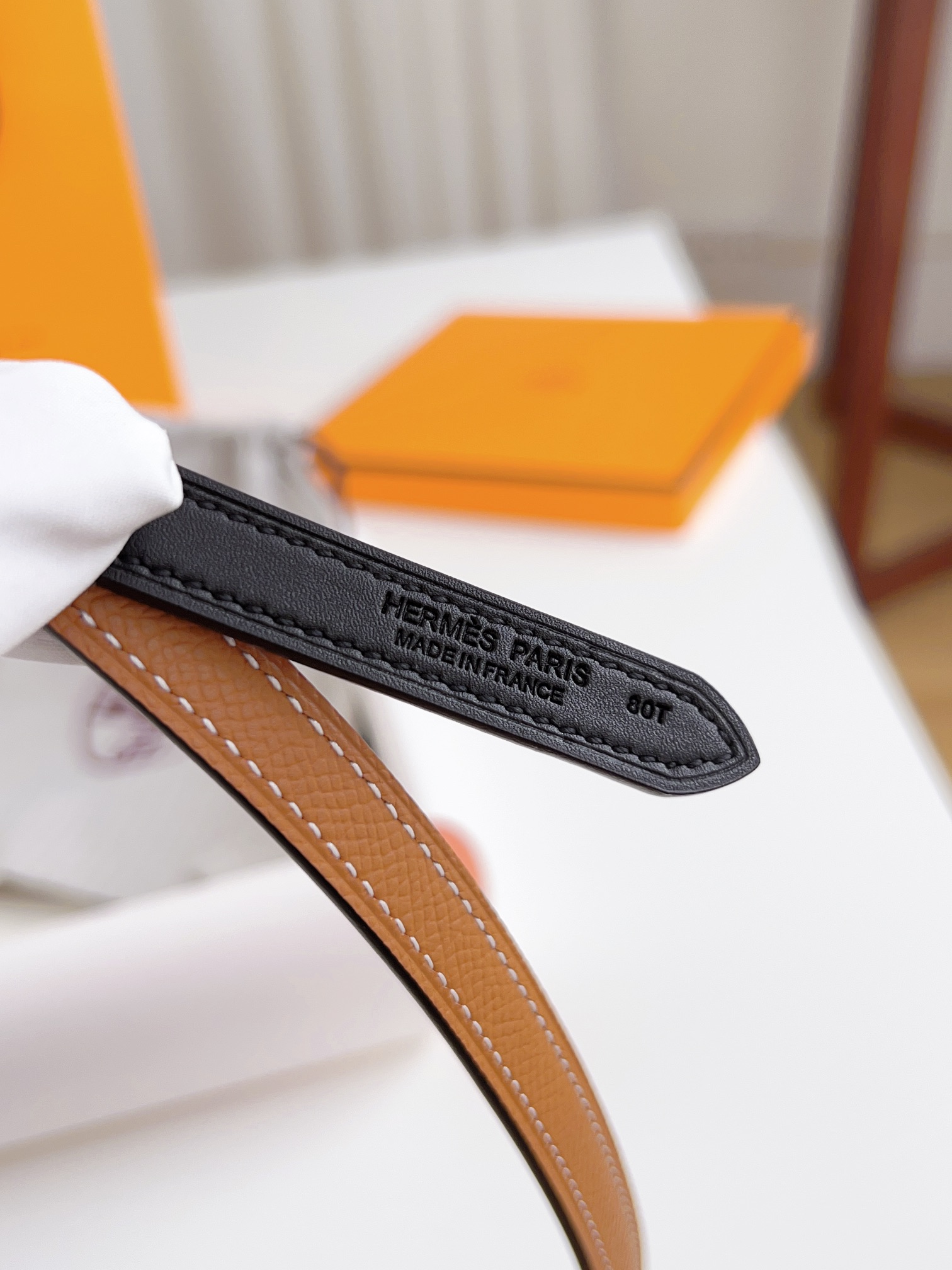 Hermès Female Basic Belt Cow Leather Silver 110cm-m