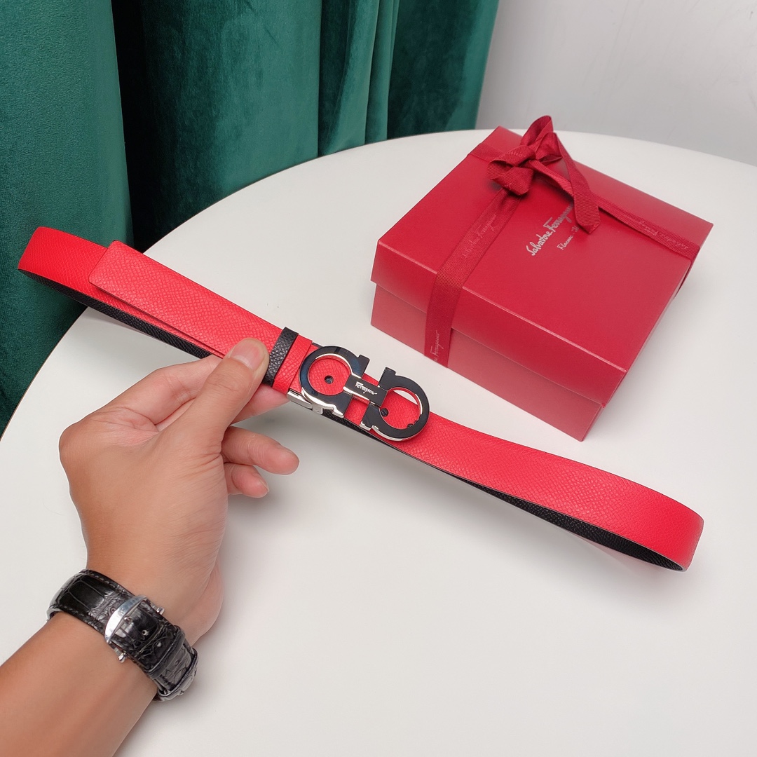 Salvatore Ferragamo Female Leather Belt Top Grain Leather M