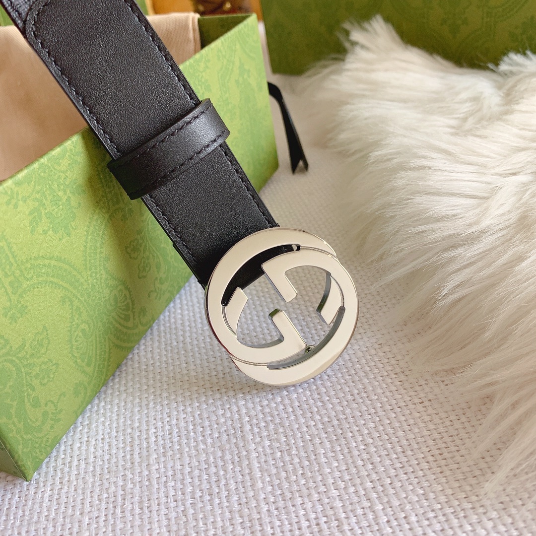 Gucci Male Leather Belt Cow Leather Waterproof M