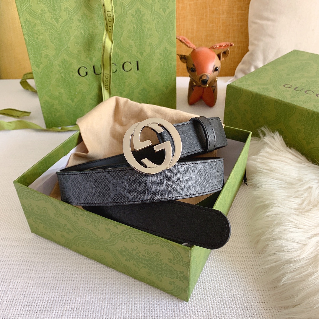 Gucci Male Leather Belt Cow Leather Waterproof M