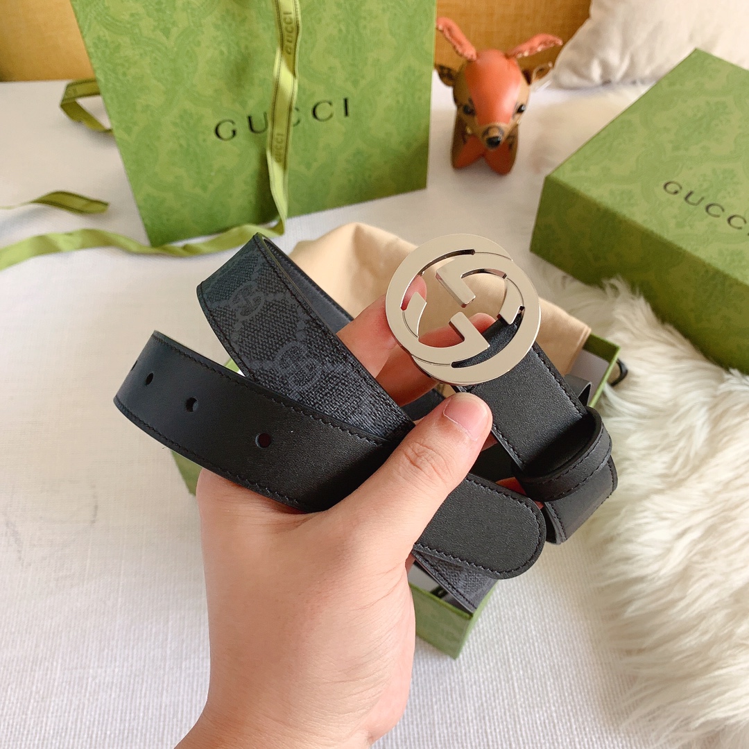 Gucci Male Leather Belt Cow Leather Waterproof M