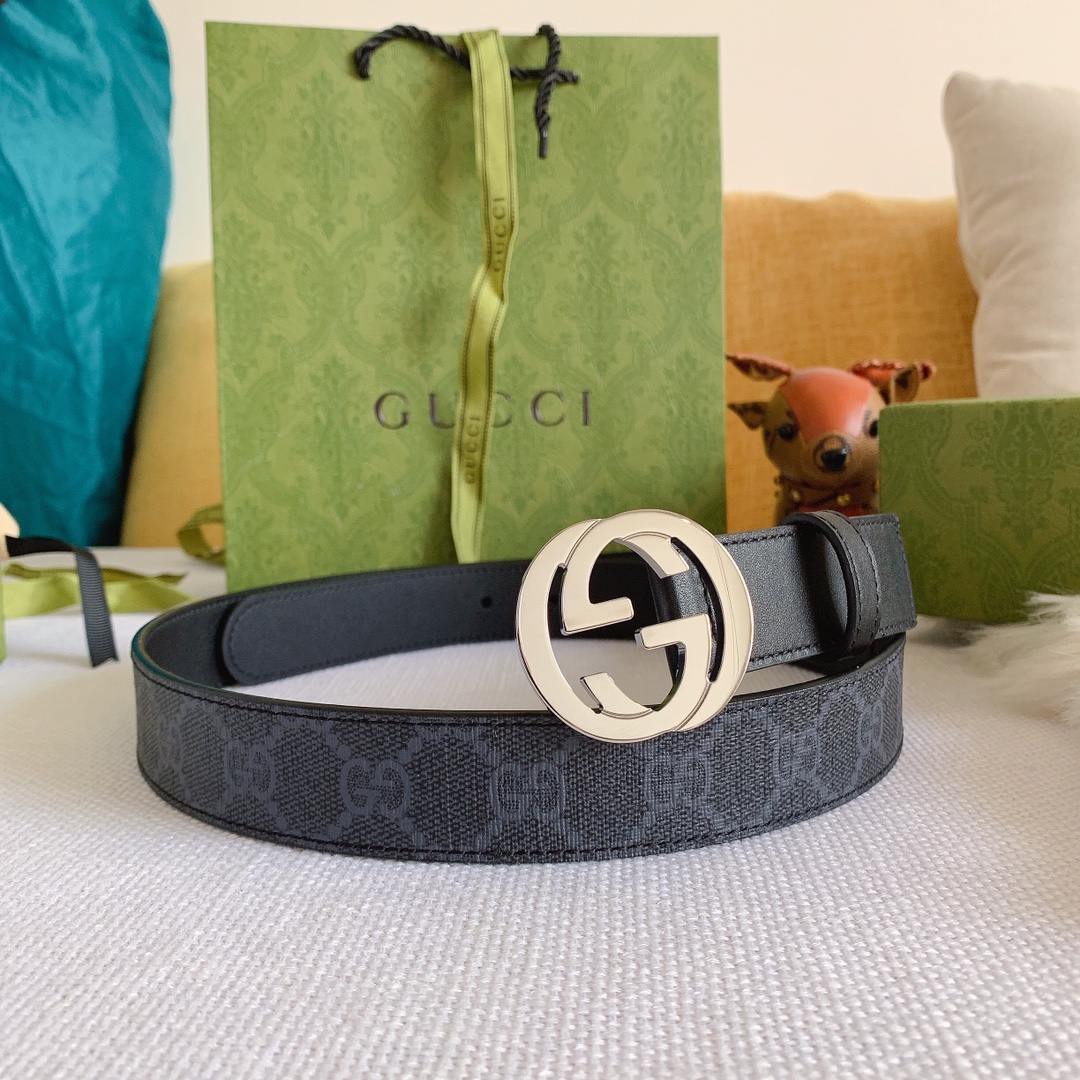 Gucci Male Leather Belt Cow Leather Waterproof M