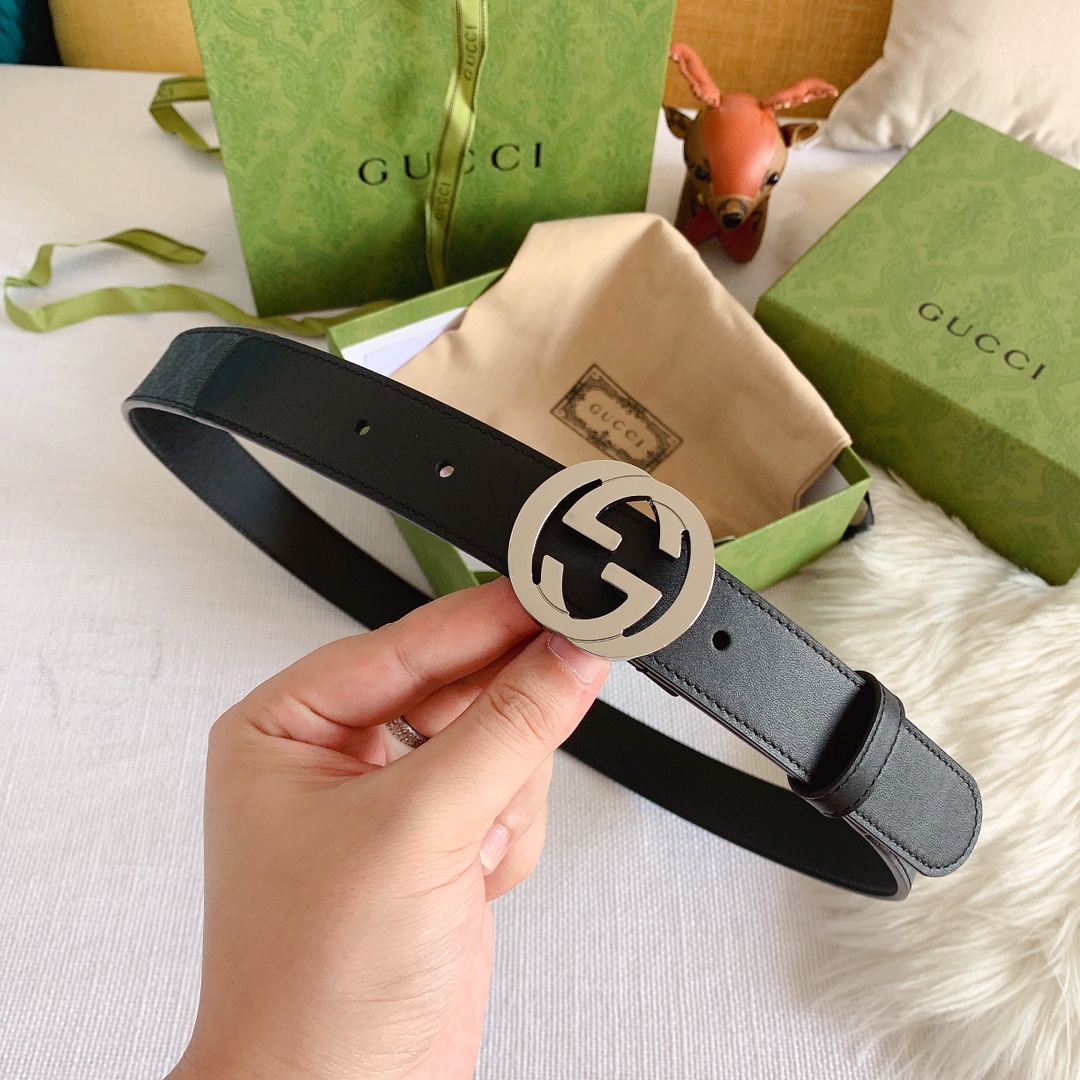 Gucci Male Leather Belt Cow Leather Waterproof M