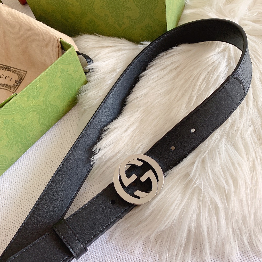 Gucci Male Leather Belt Cow Leather Waterproof M