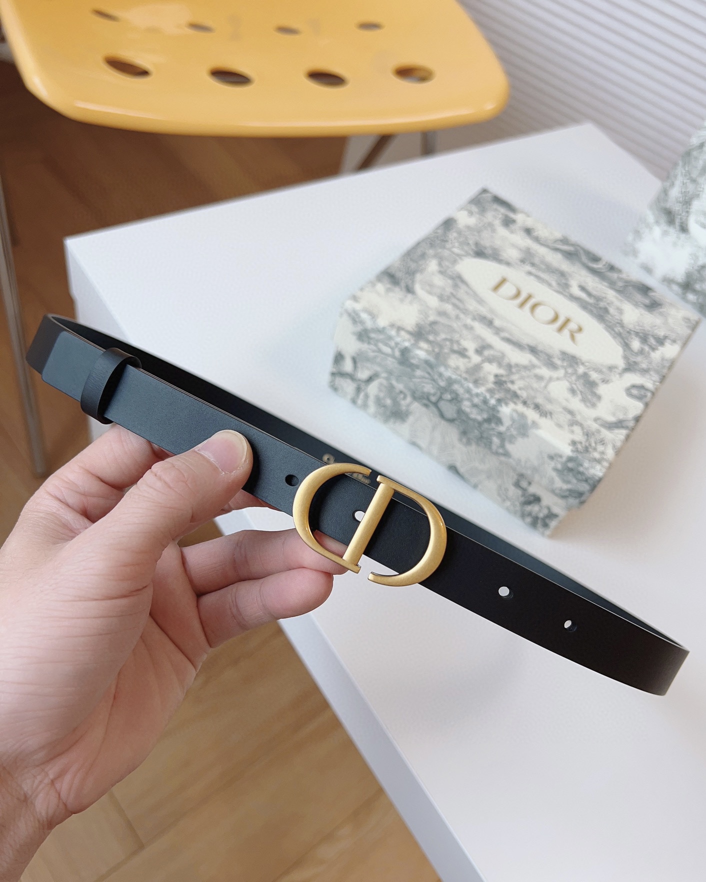 Dior Female Leather Belt Gold M