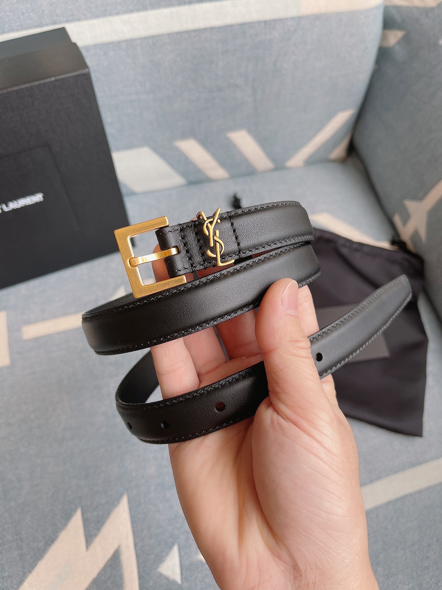 Saint Laurent Female Basic Belt Cow Leather M