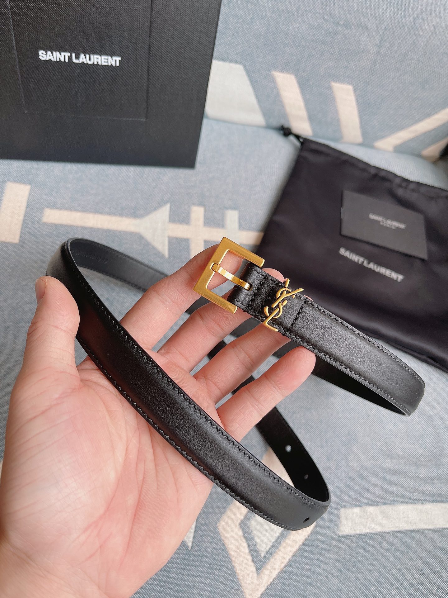 Saint Laurent Female Basic Belt Cow Leather M