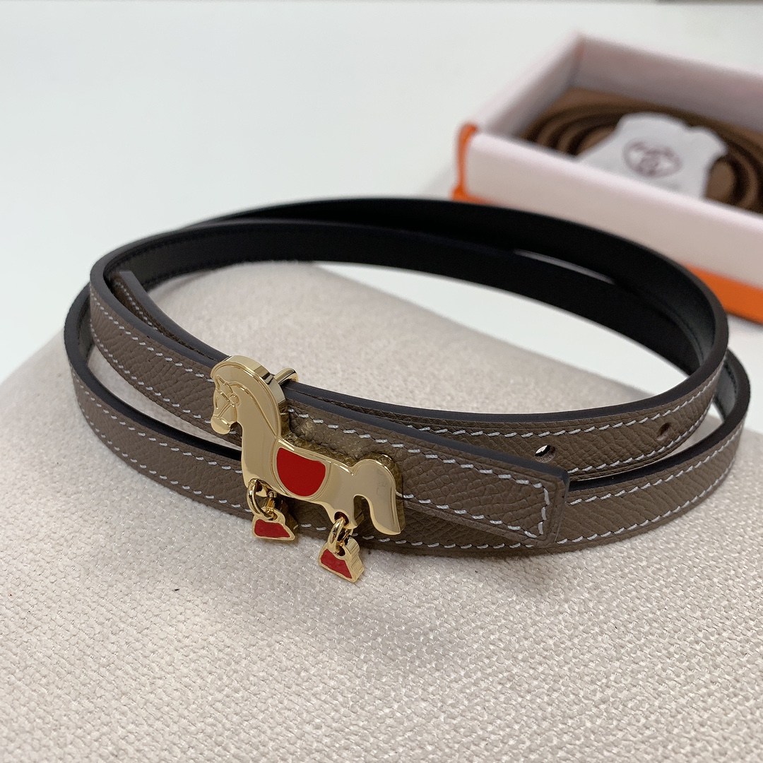 Hermès Female Basic Belt Cow Leather Black 13mm