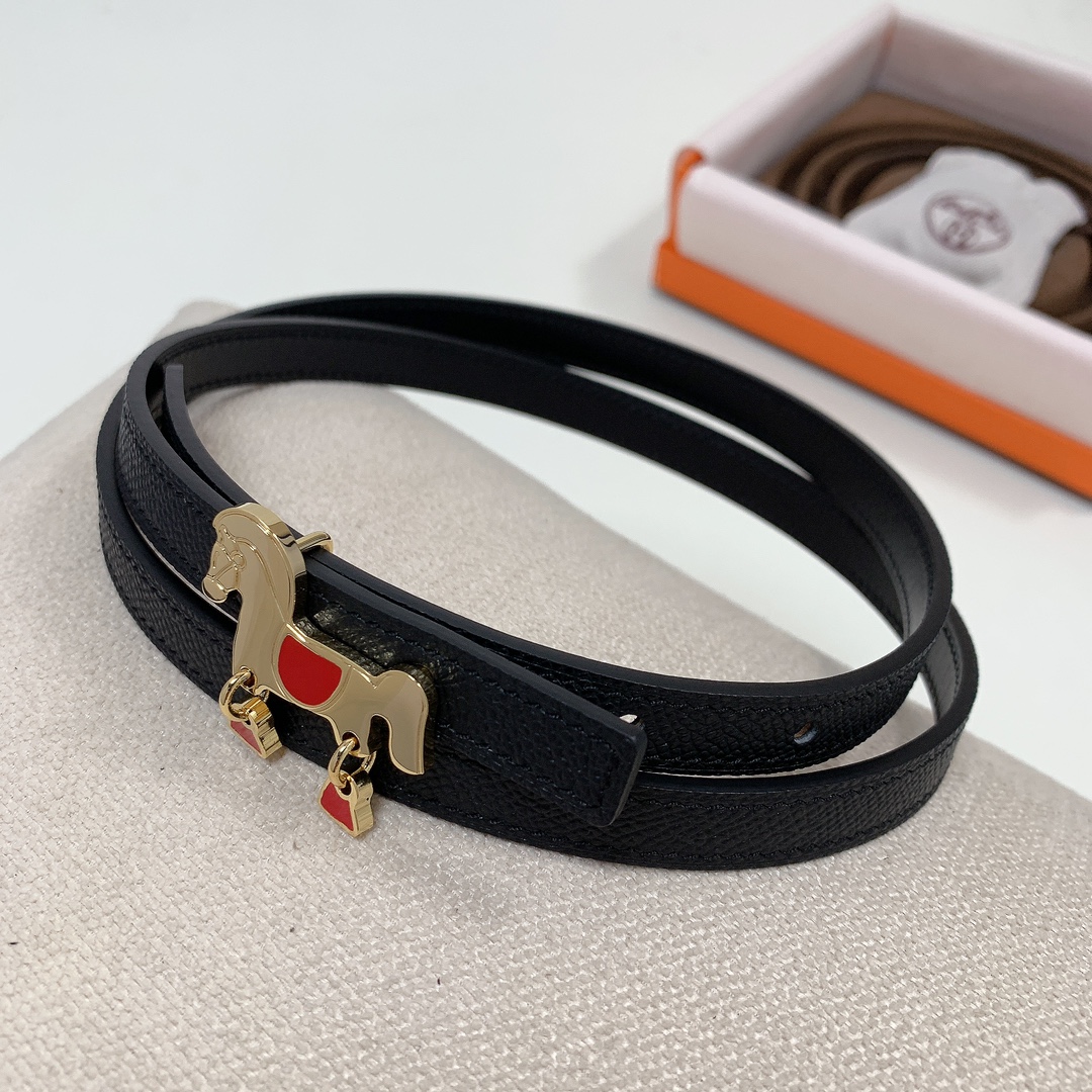 Hermès Female Basic Belt Cow Leather Black 13mm