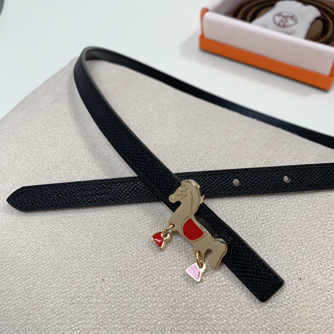 Hermès Female Basic Belt Cow Leather Black 13mm
