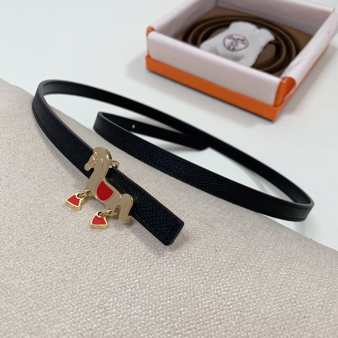 Hermès Female Basic Belt Cow Leather Black 13mm