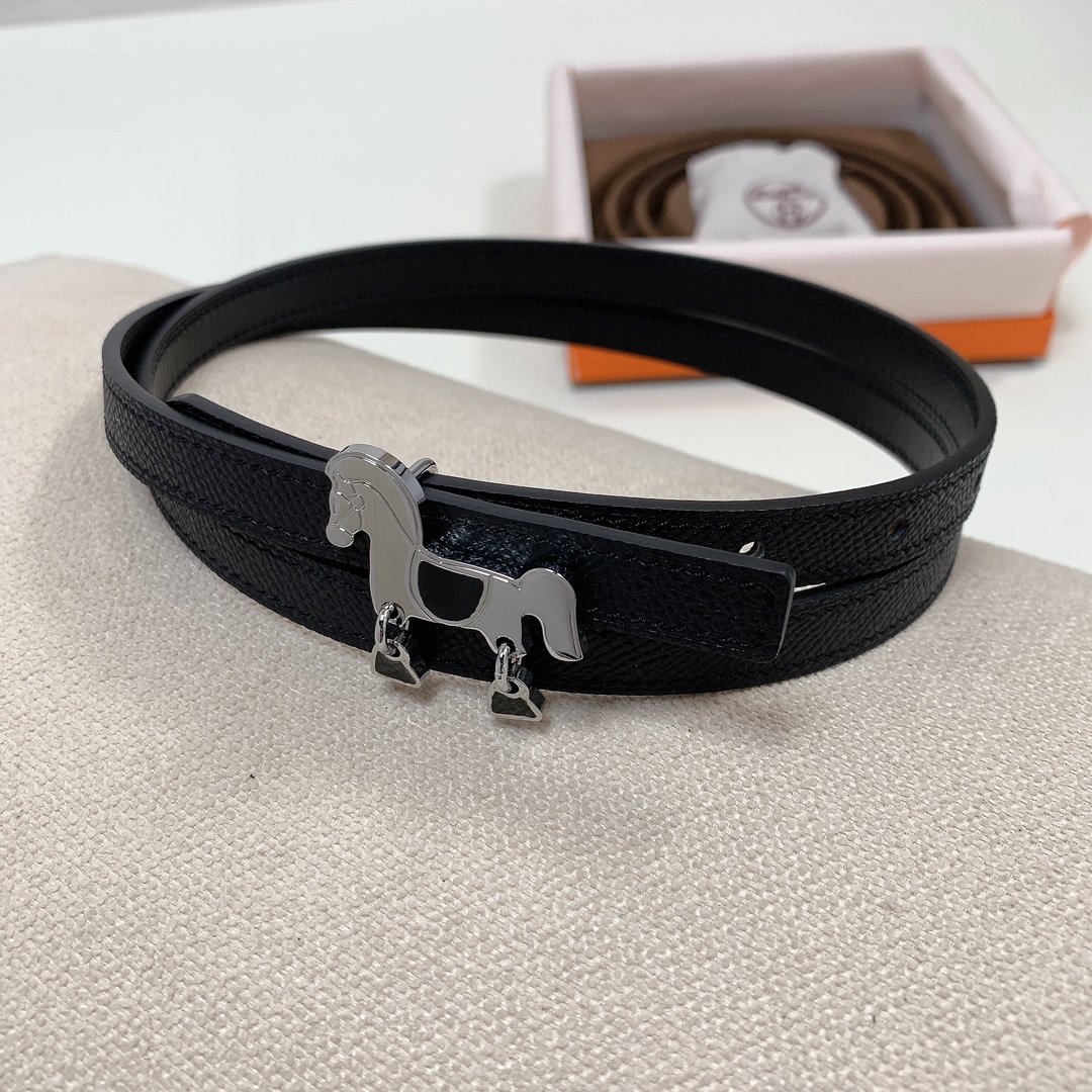 Hermès Female Basic Belt Cow Leather Black 13mm