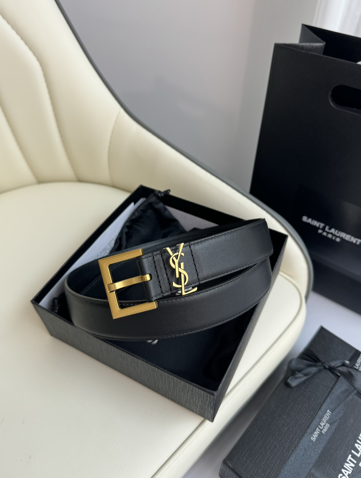 Saint Laurent Female Leather Belt S-m-l