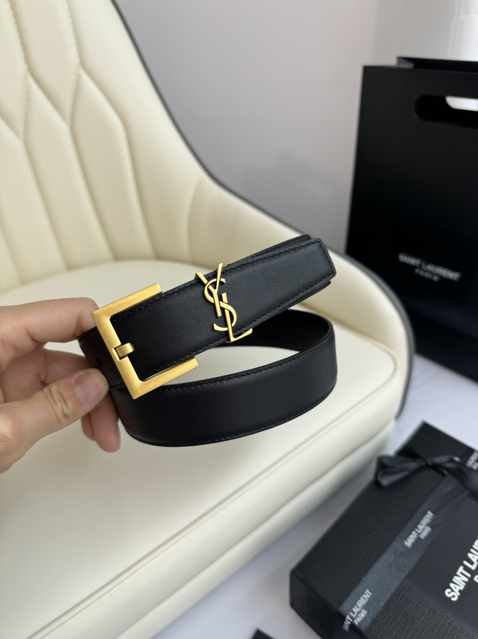 Saint Laurent Female Leather Belt S-m-l