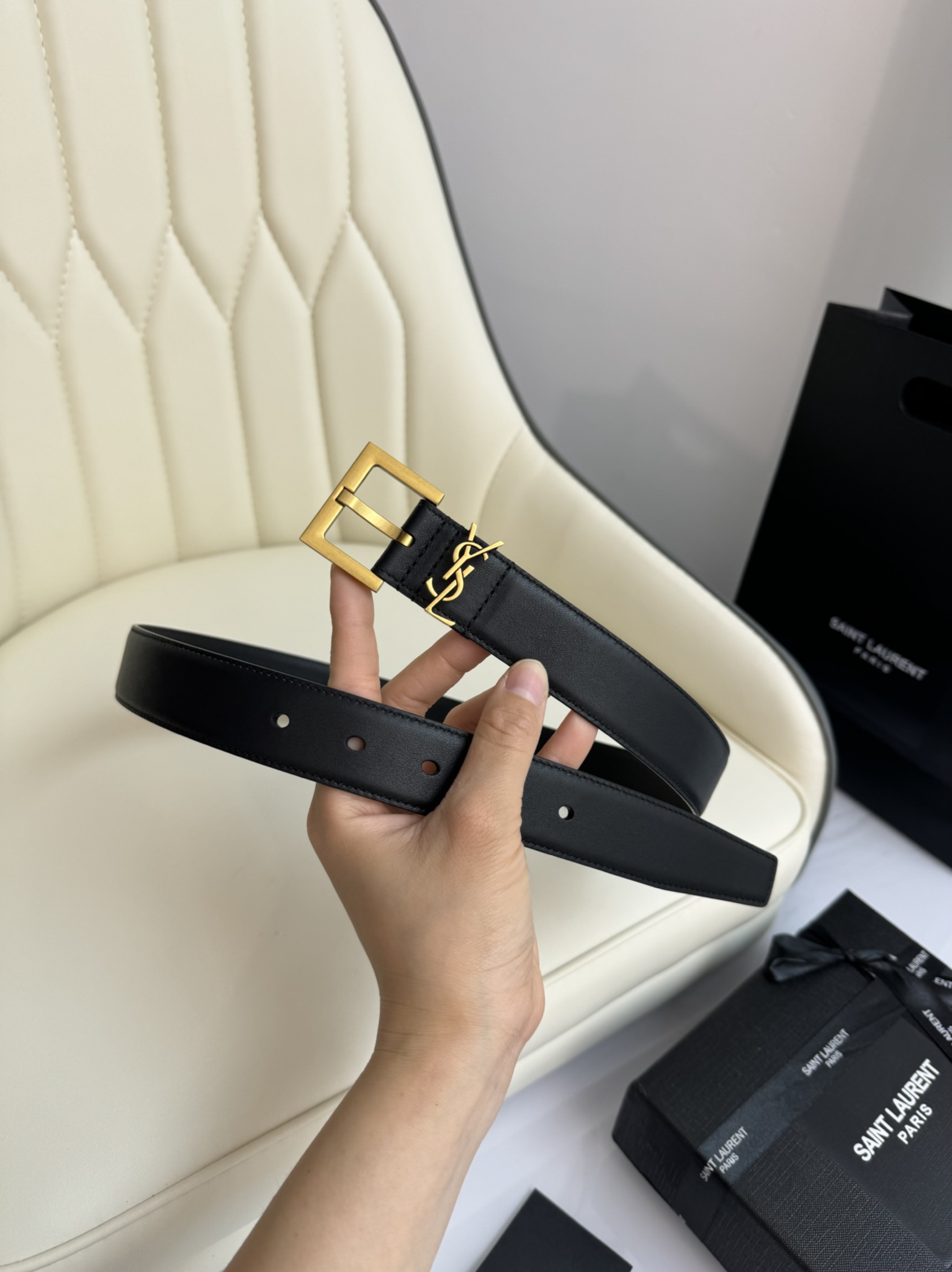 Saint Laurent Female Leather Belt S-m-l