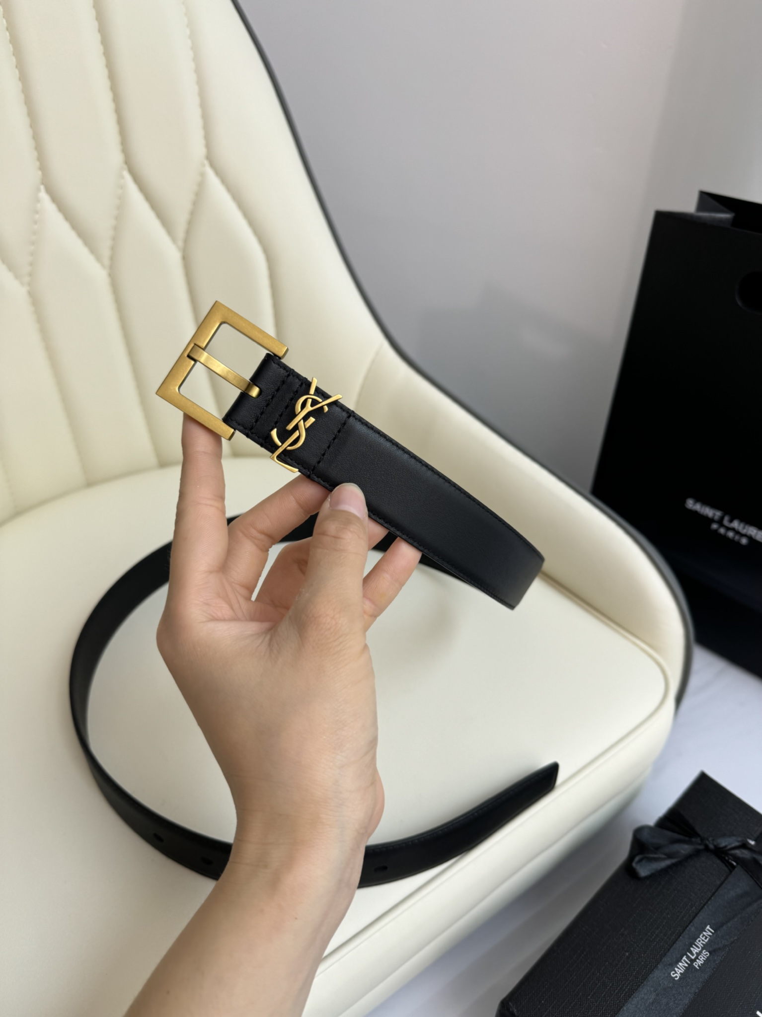 Saint Laurent Female Leather Belt S-m-l