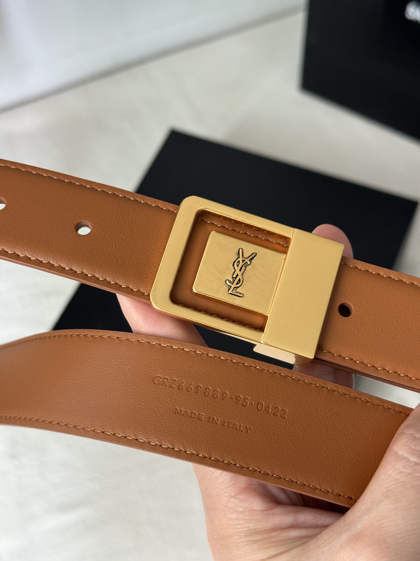 Saint Laurent Female Basic Belt Cow Leather Adjustable S-m-l