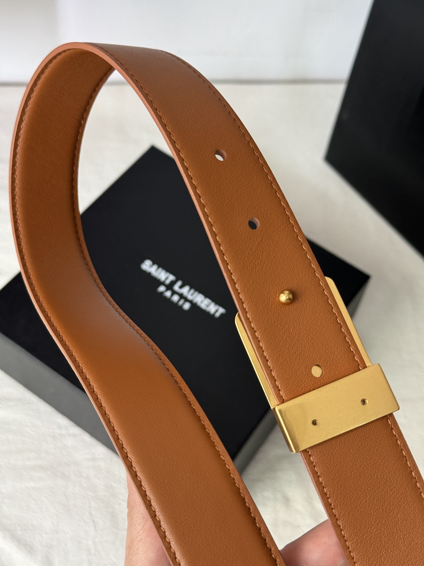 Saint Laurent Female Basic Belt Cow Leather Adjustable S-m-l