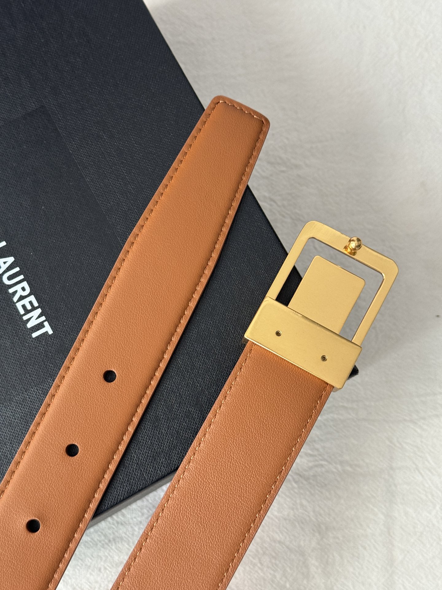 Saint Laurent Female Basic Belt Cow Leather Adjustable S-m-l