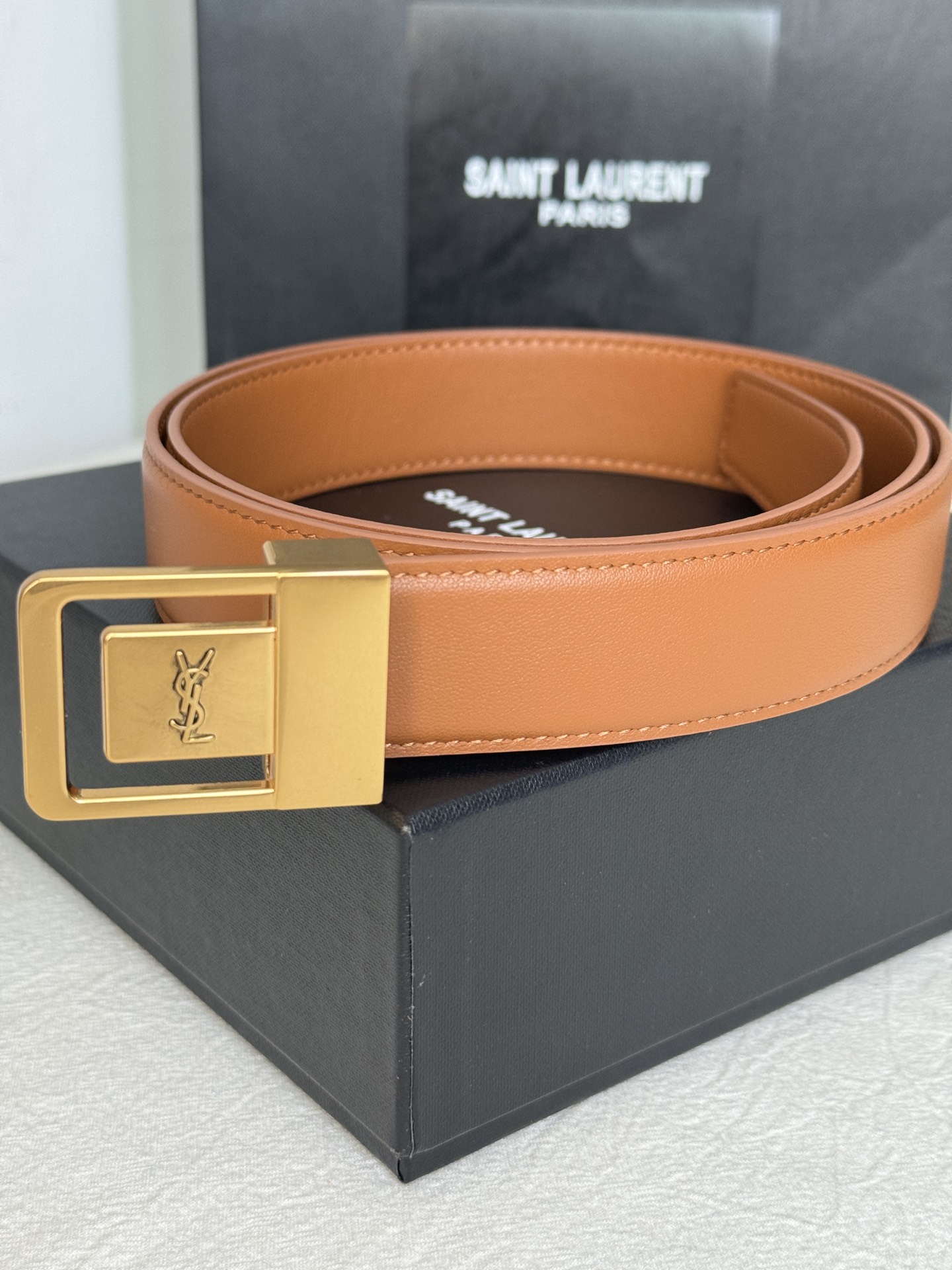 Saint Laurent Female Basic Belt Cow Leather Adjustable S-m-l