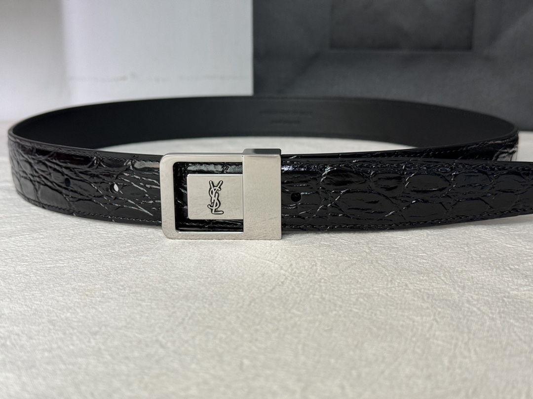 Saint Laurent Female Basic Belt Cow Leather Adjustable S-m-l