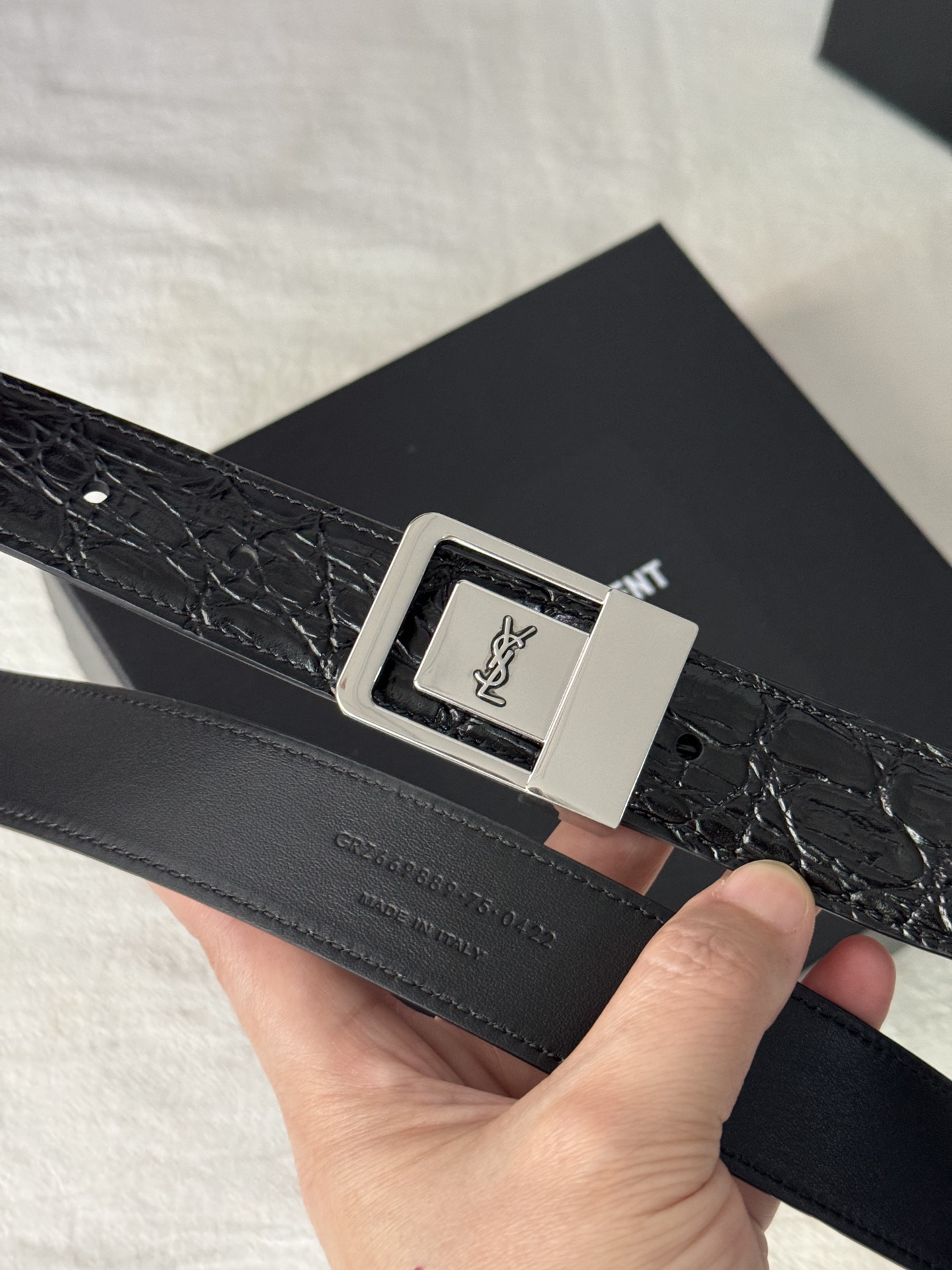 Saint Laurent Female Basic Belt Cow Leather Adjustable S-m-l