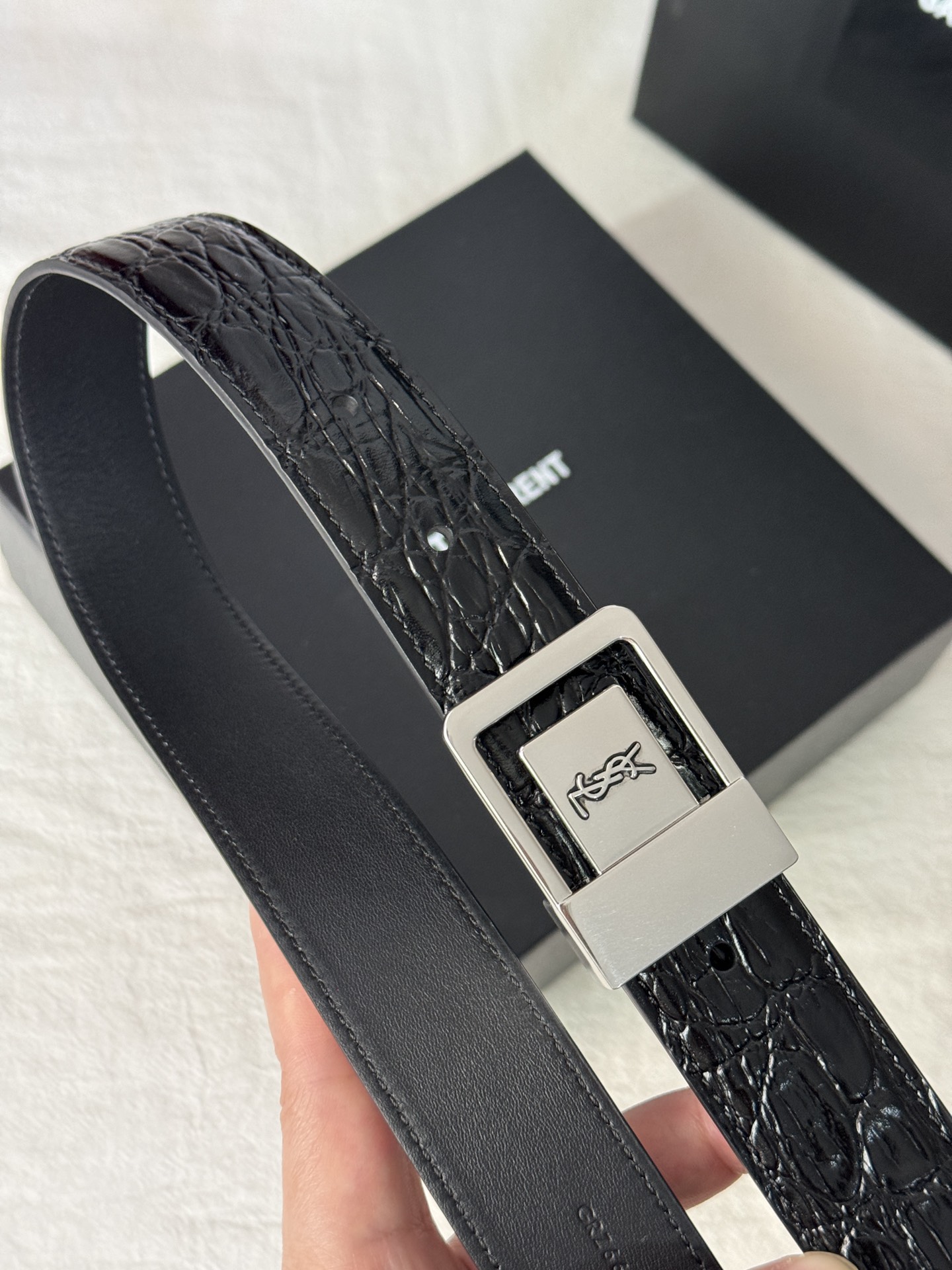 Saint Laurent Female Basic Belt Cow Leather Adjustable S-m-l