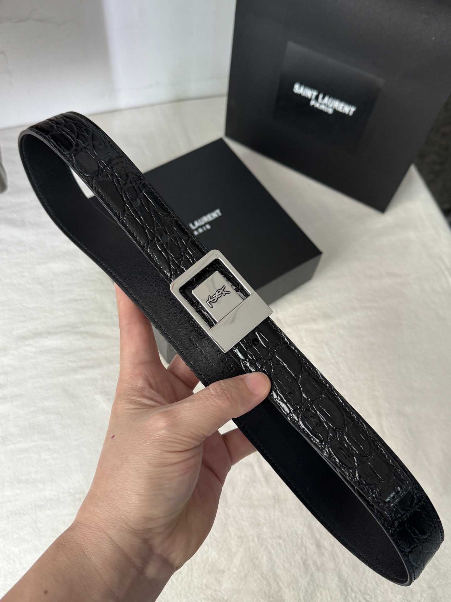 Saint Laurent Female Basic Belt Cow Leather Adjustable S-m-l