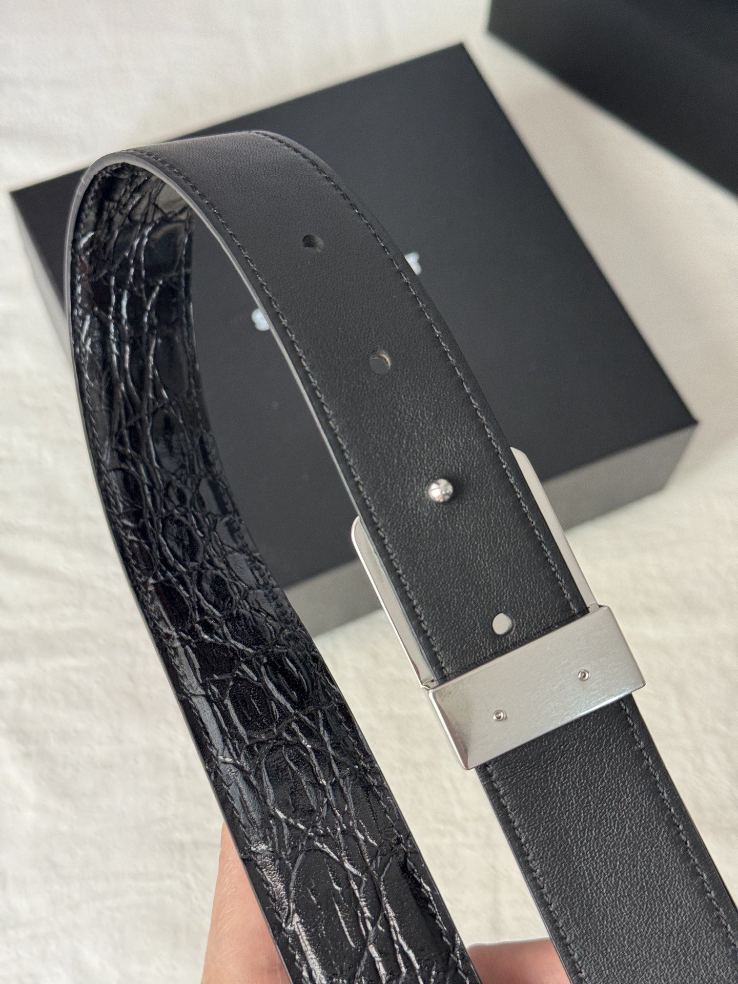 Saint Laurent Female Basic Belt Cow Leather Adjustable S-m-l