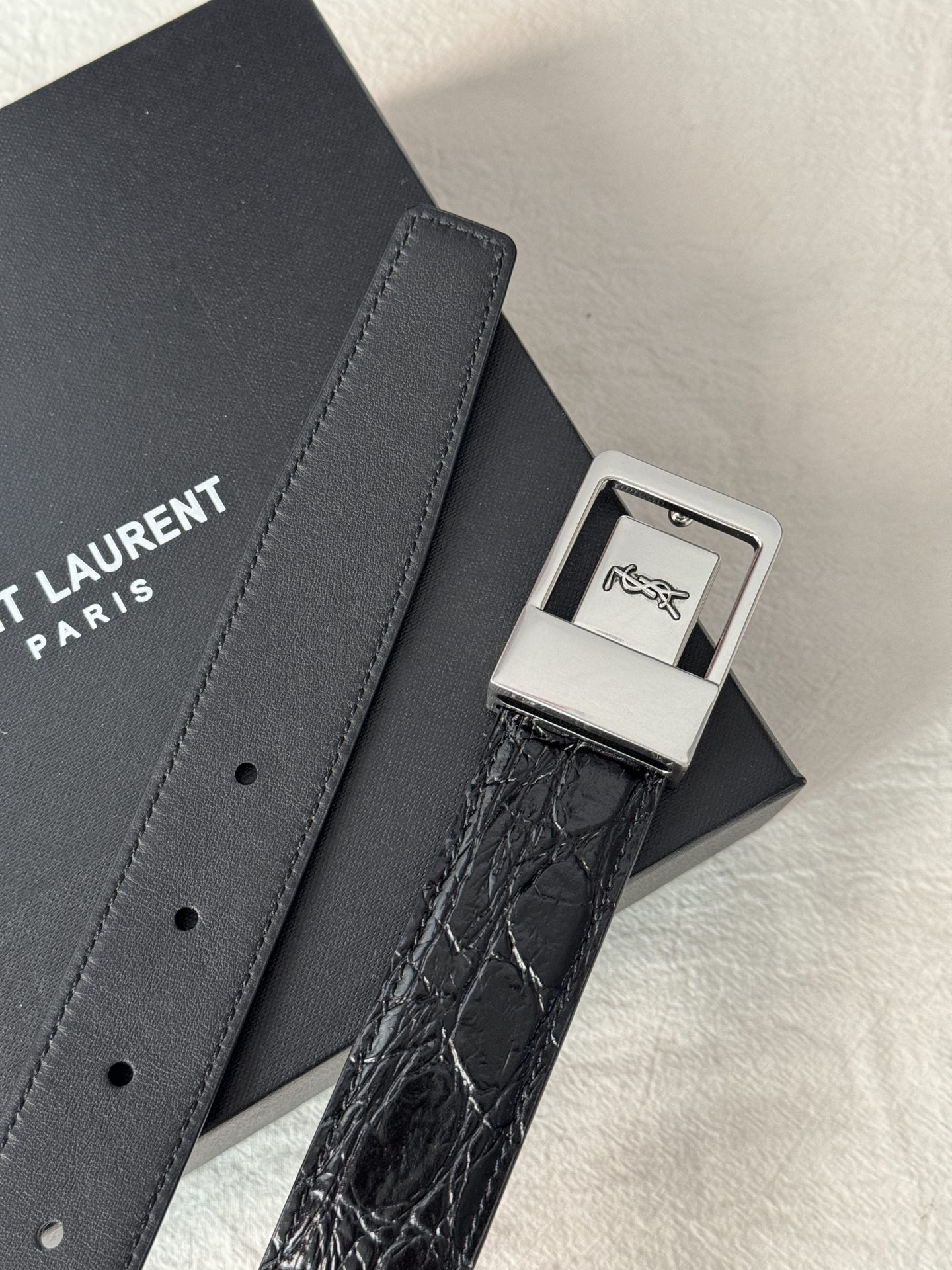 Saint Laurent Female Basic Belt Cow Leather Adjustable S-m-l
