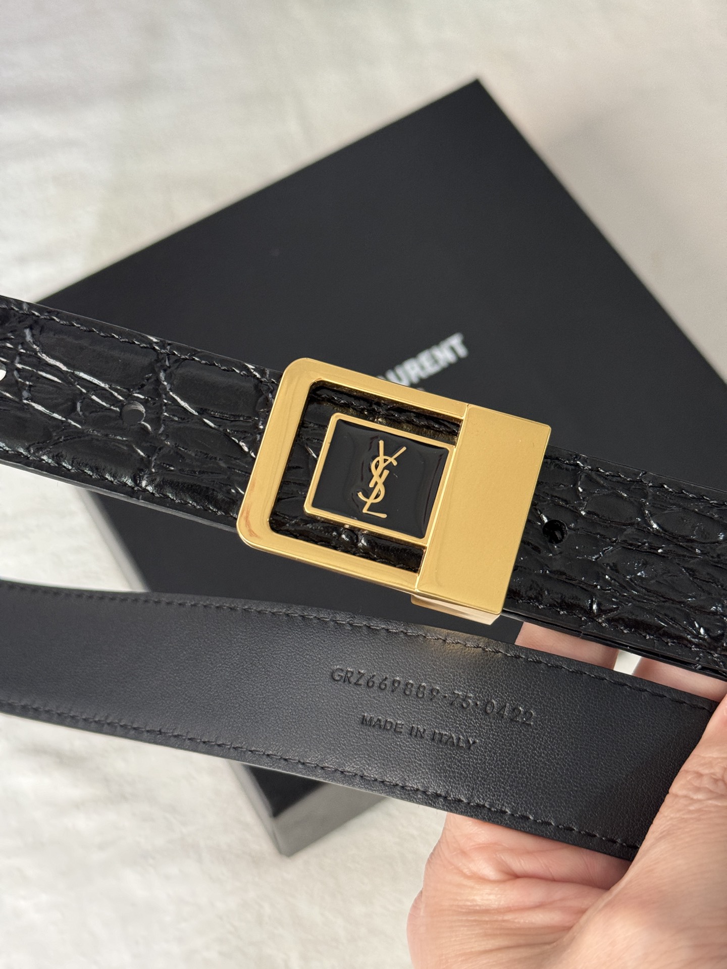 Saint Laurent Female Basic Belt Cow Leather Adjustable S-m-l