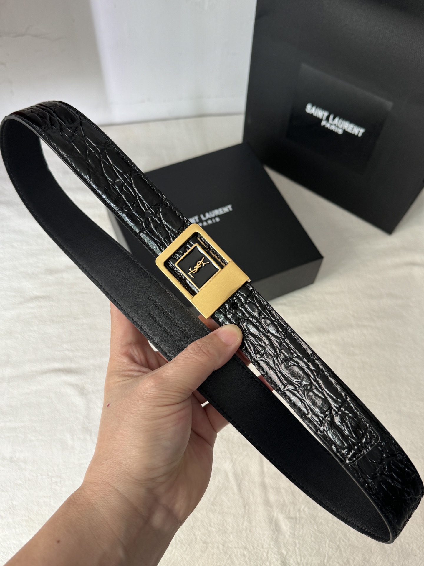 Saint Laurent Female Basic Belt Cow Leather Adjustable S-m-l