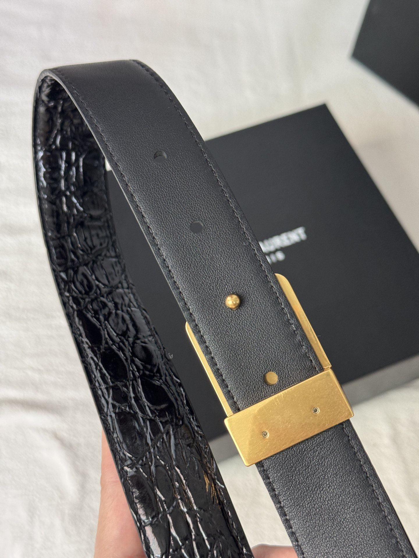 Saint Laurent Female Basic Belt Cow Leather Adjustable S-m-l