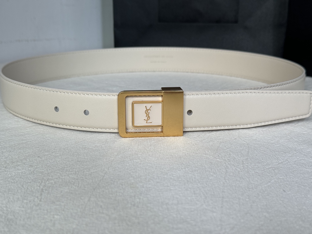 Saint Laurent Female Basic Belt Cow Leather Adjustable S-m-l