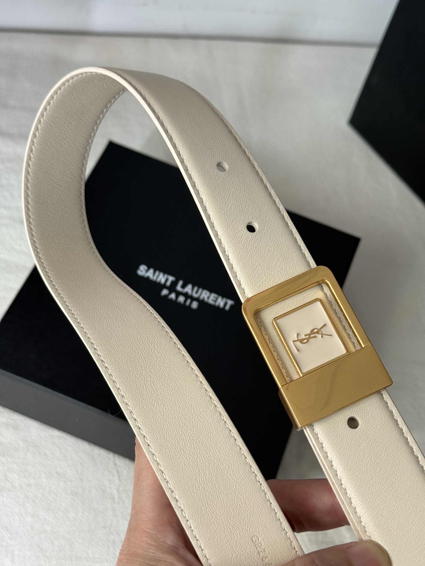 Saint Laurent Female Basic Belt Cow Leather Adjustable S-m-l