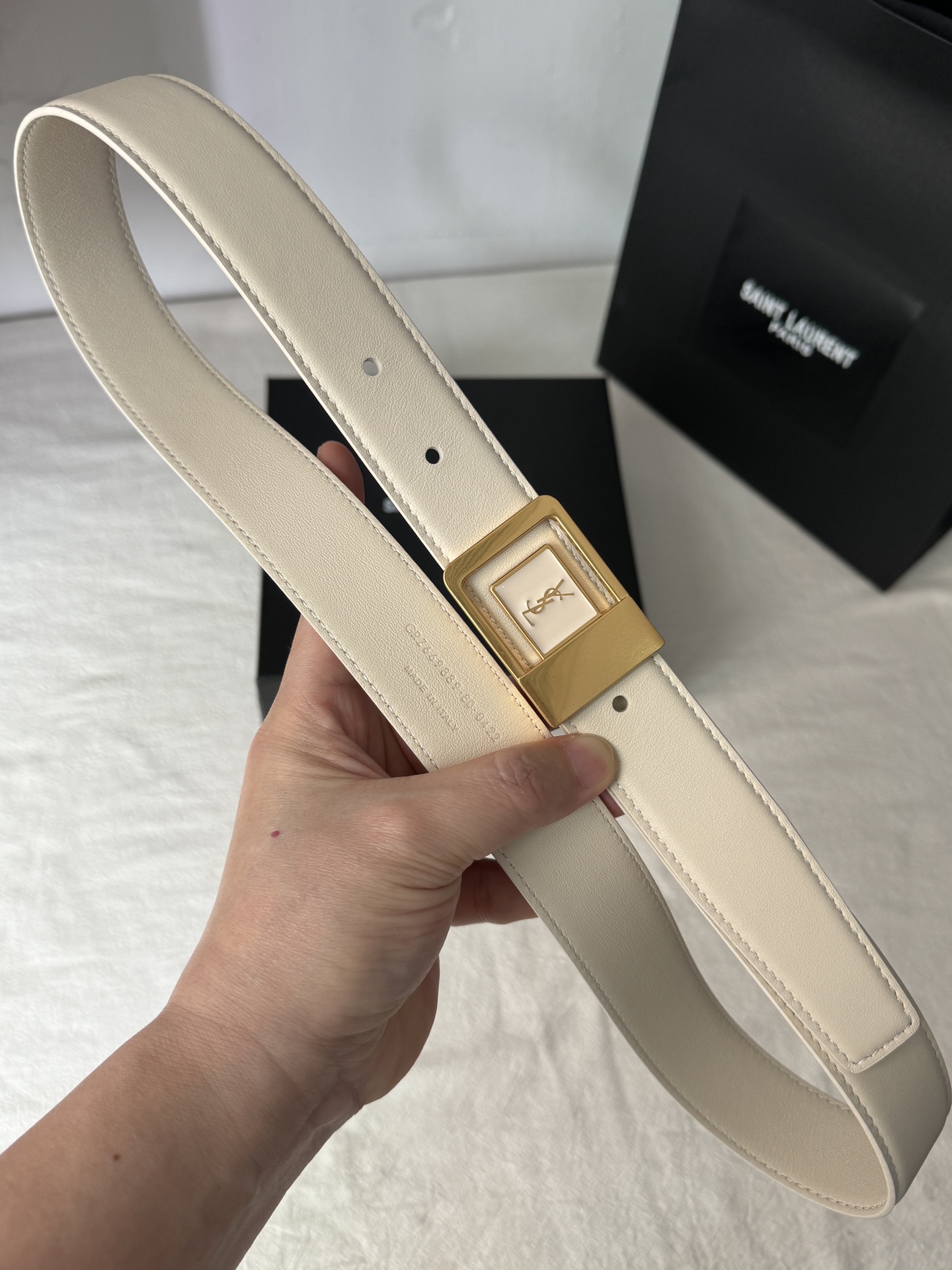 Saint Laurent Female Basic Belt Cow Leather Adjustable S-m-l