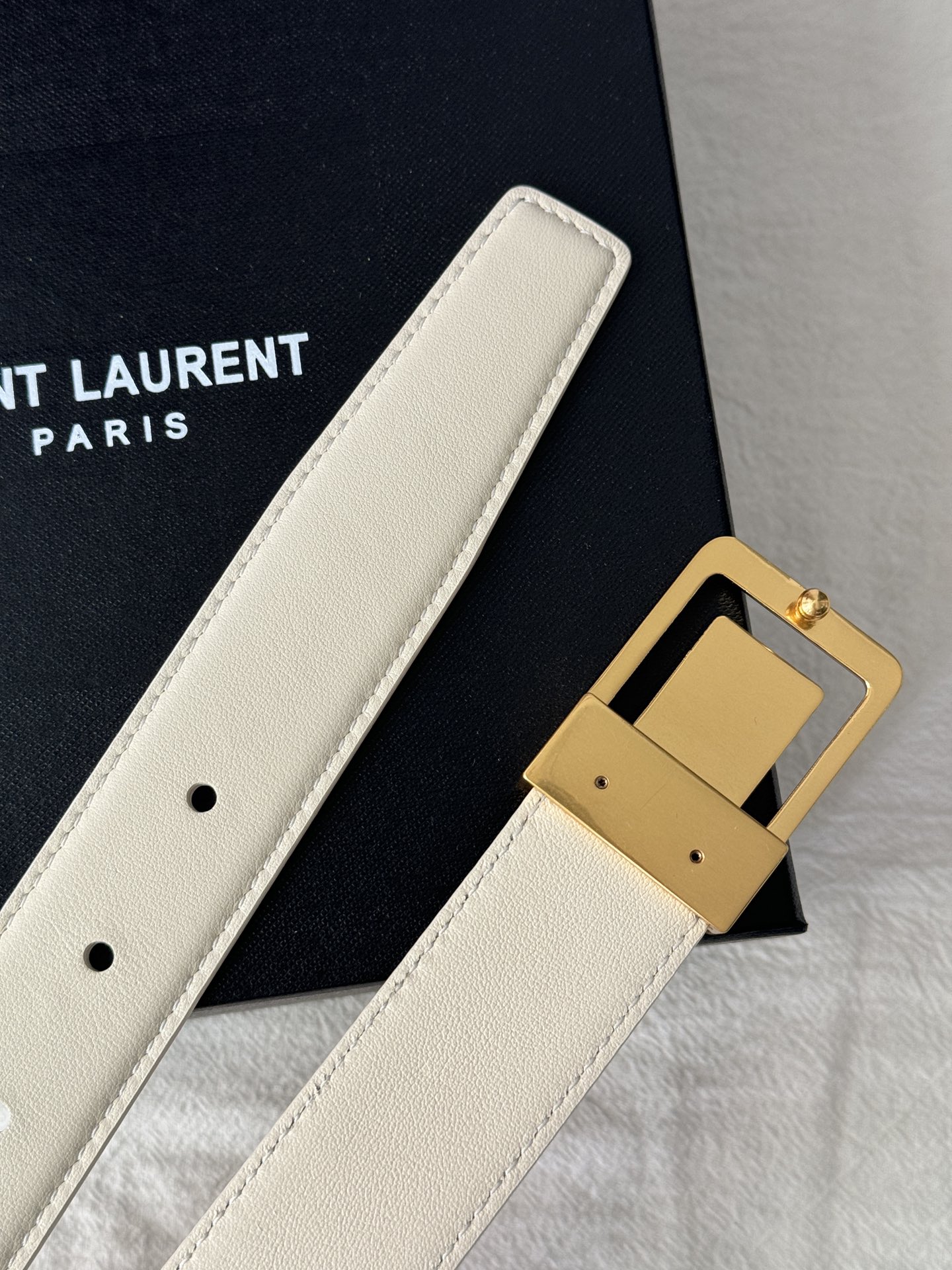 Saint Laurent Female Basic Belt Cow Leather Adjustable S-m-l