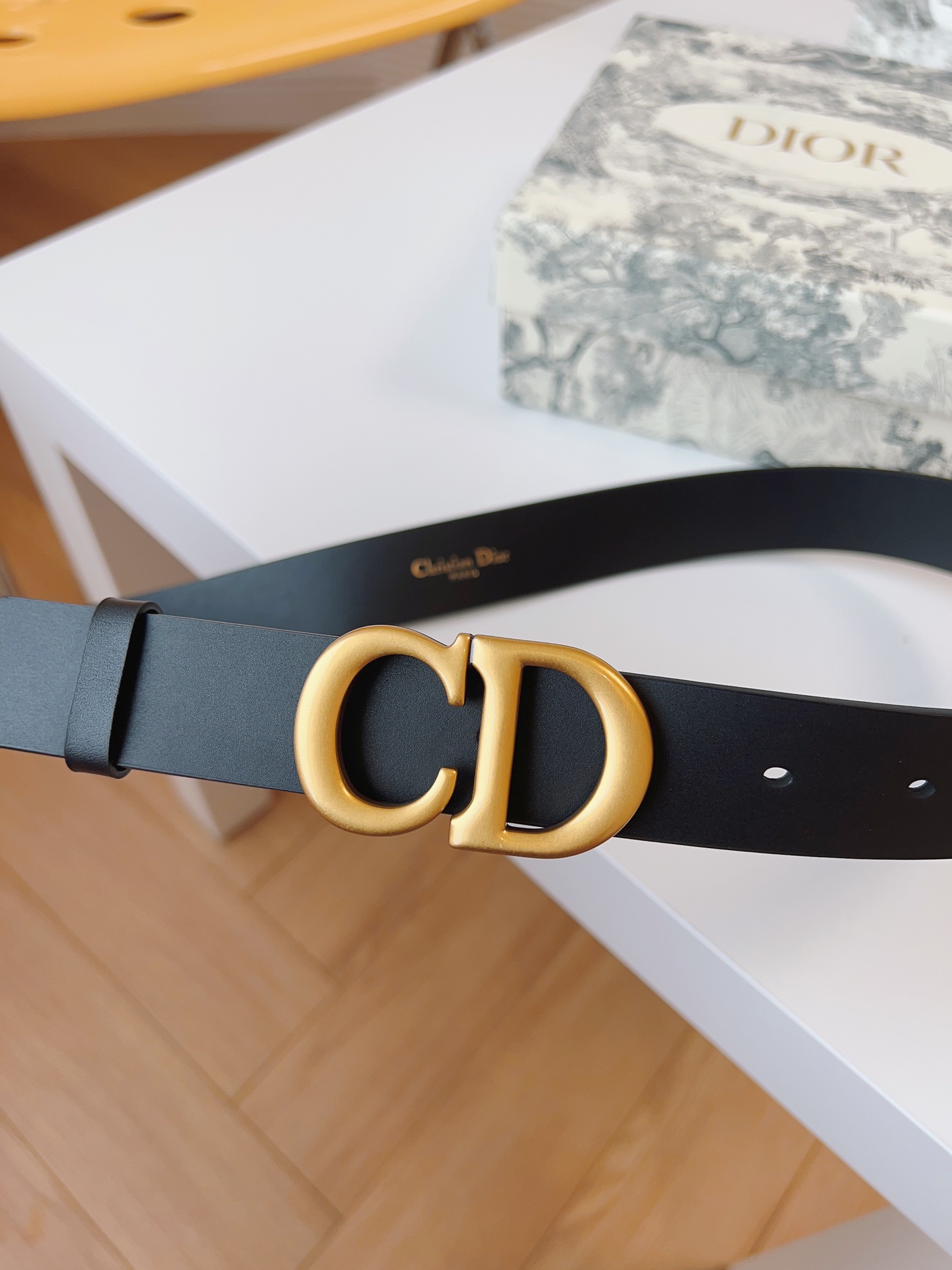 Dior Female Leather Belt Cow Leather Gold M