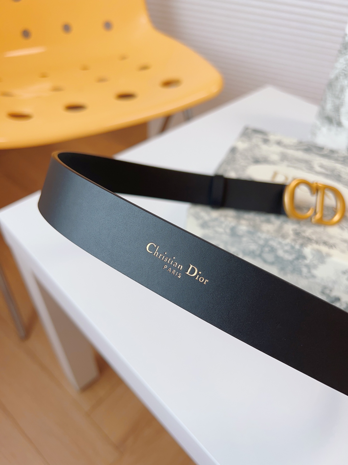 Dior Female Leather Belt Cow Leather Gold M