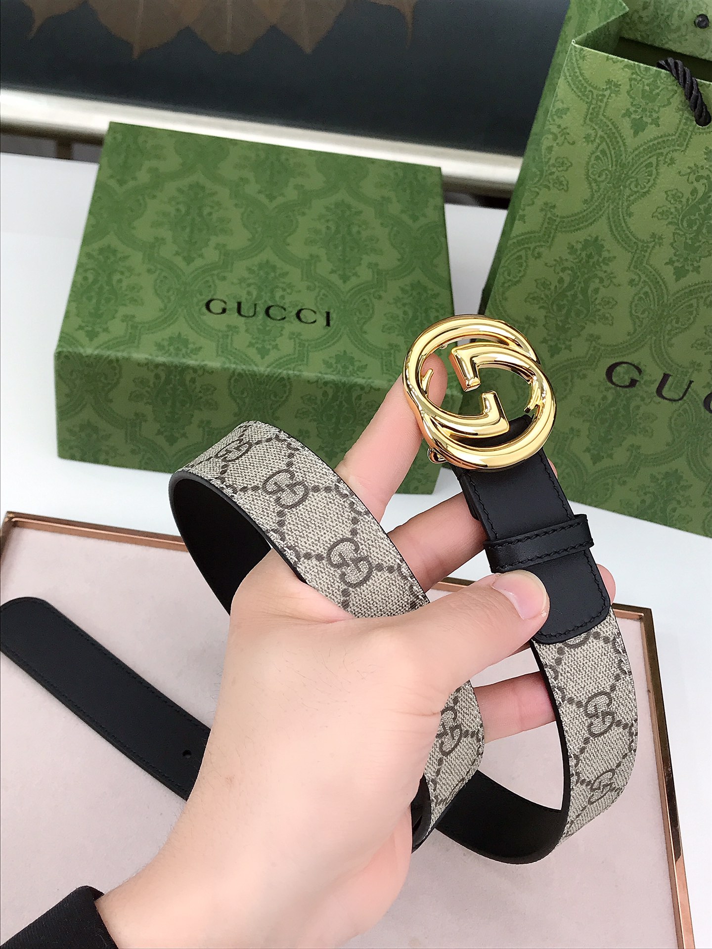 Gucci Female Basic Belt Canvas Black S-m