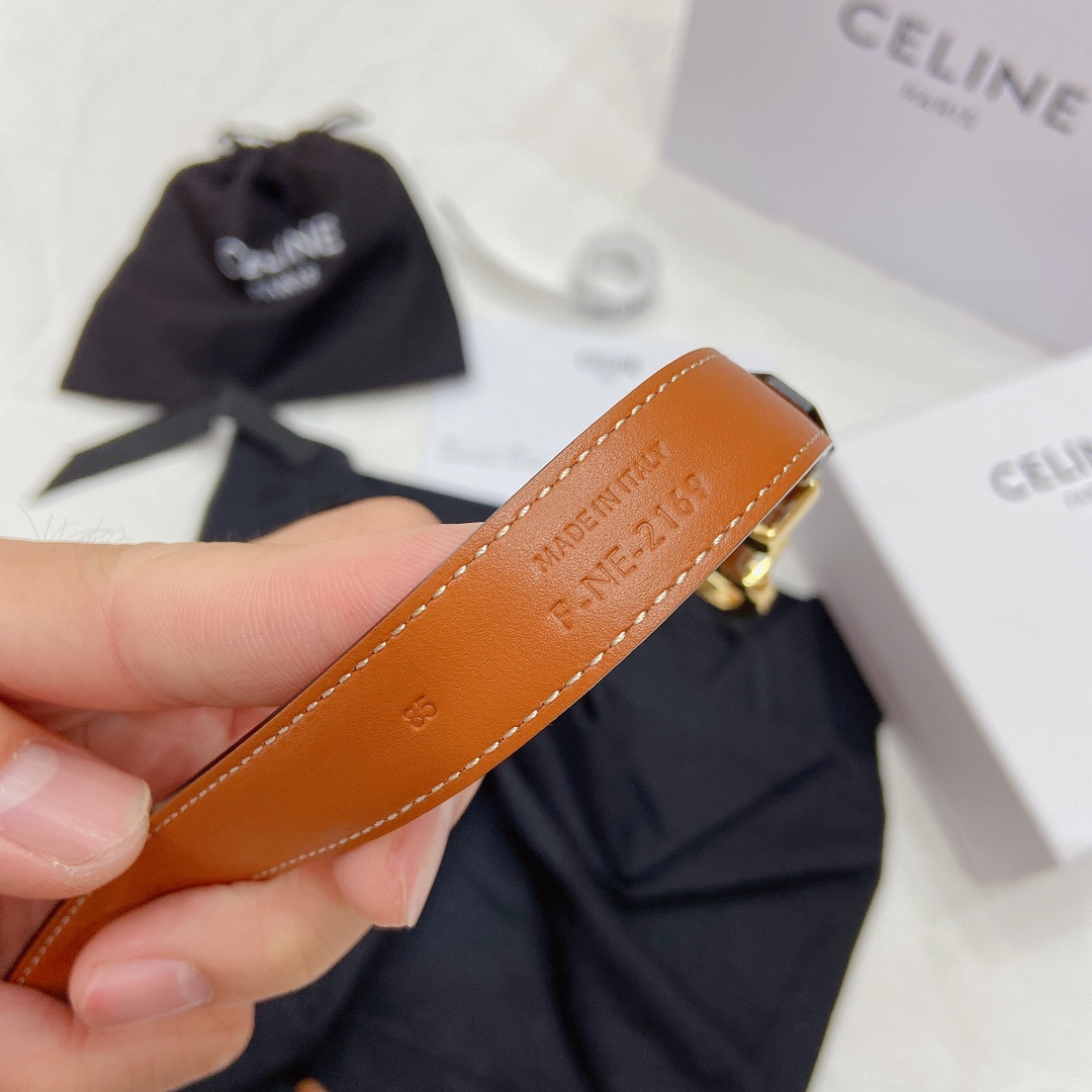Female Basic Belt Cow Leather Gold S-m-l
