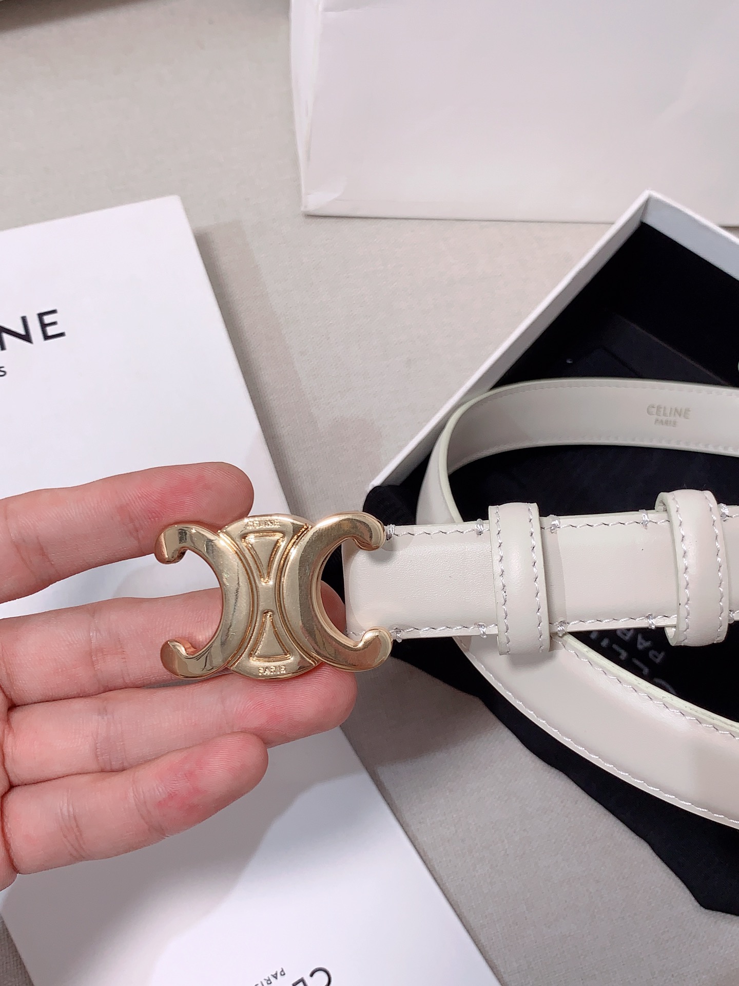 Celine Female Leather Belt Cow Leather M-l