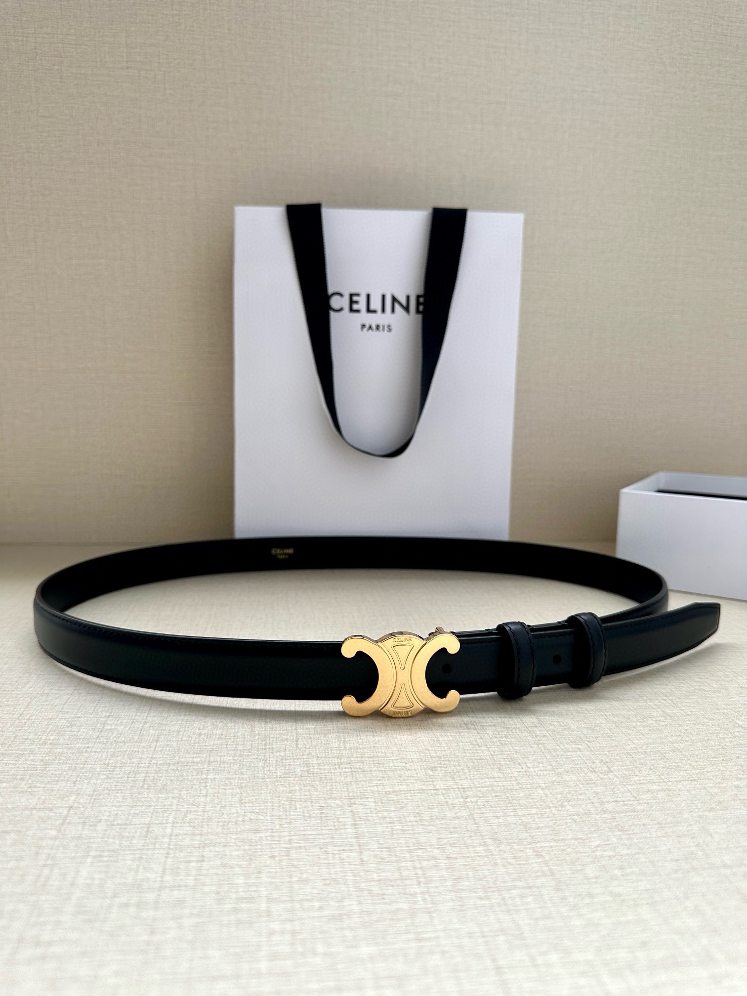 Celine Female Leather Belt Top Grain Leather M-l
