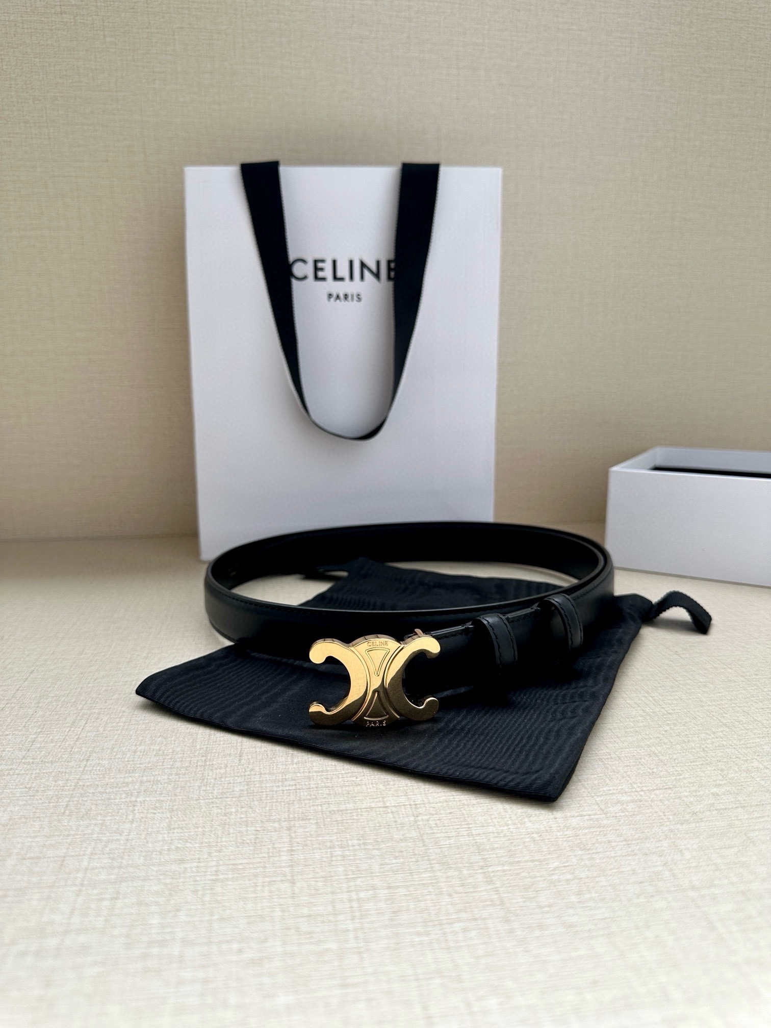 Celine Female Leather Belt Top Grain Leather M-l