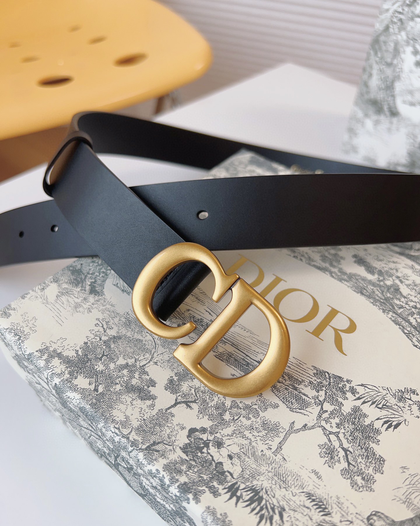 Dior Female Leather Belt Gold M