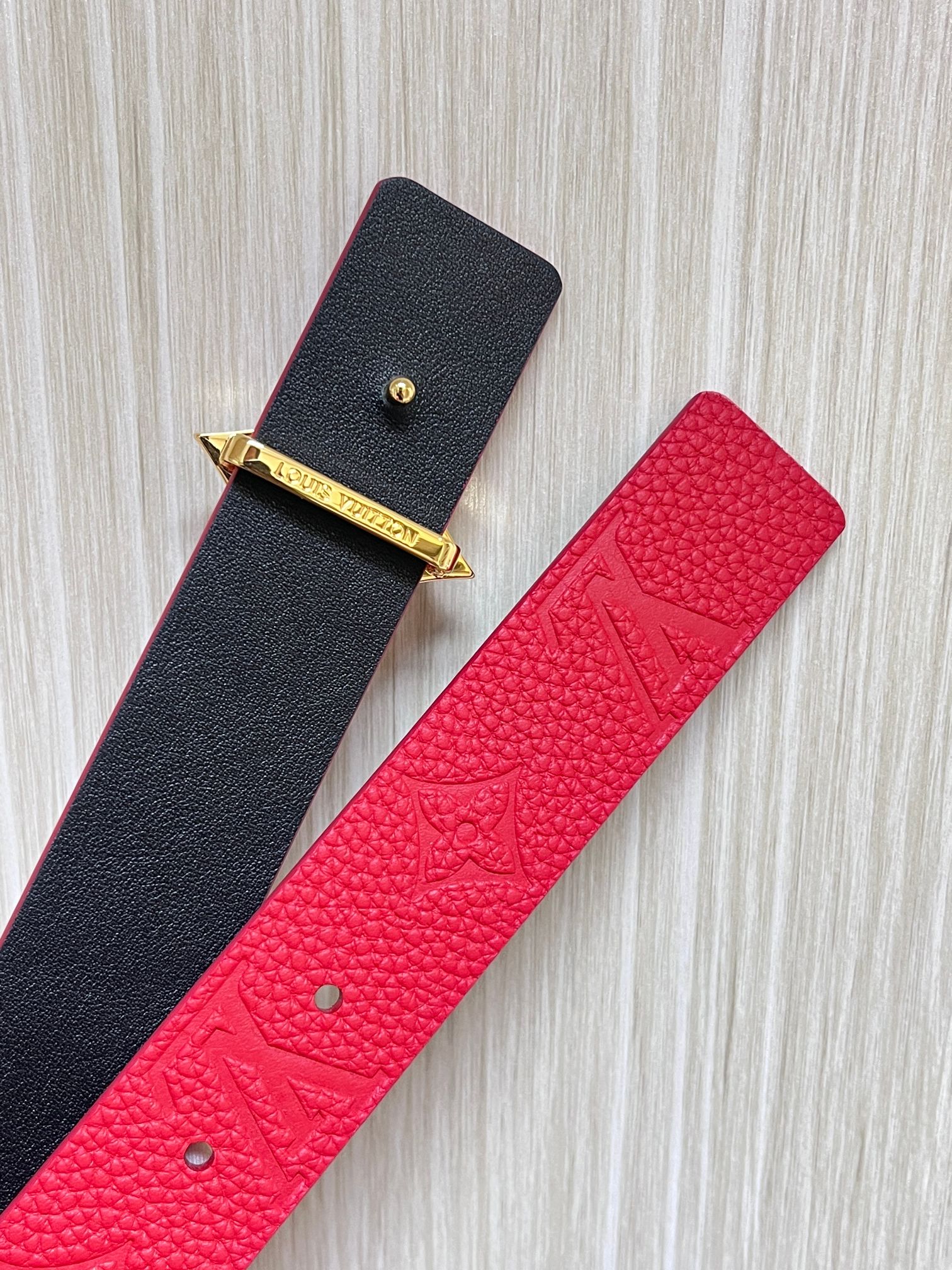 Female Basic Belt Cow Leather Red