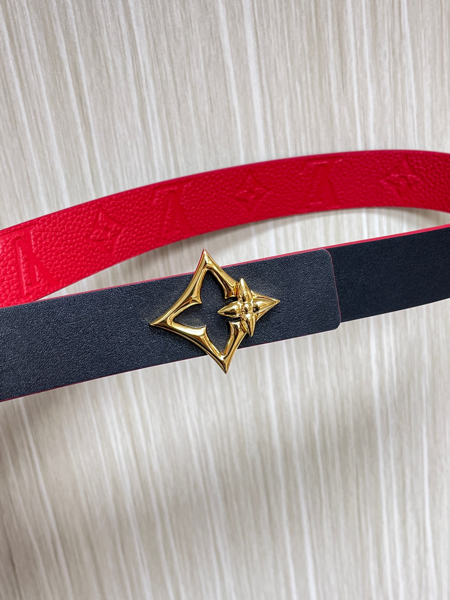 Female Basic Belt Cow Leather Red